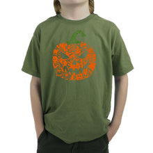 Load image into Gallery viewer, Halloween Pumpkin - Boy's Word Art T-Shirt