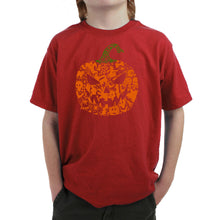 Load image into Gallery viewer, Halloween Pumpkin - Boy's Word Art T-Shirt