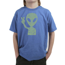 Load image into Gallery viewer, Peace Alien - Boy's Word Art T-Shirt