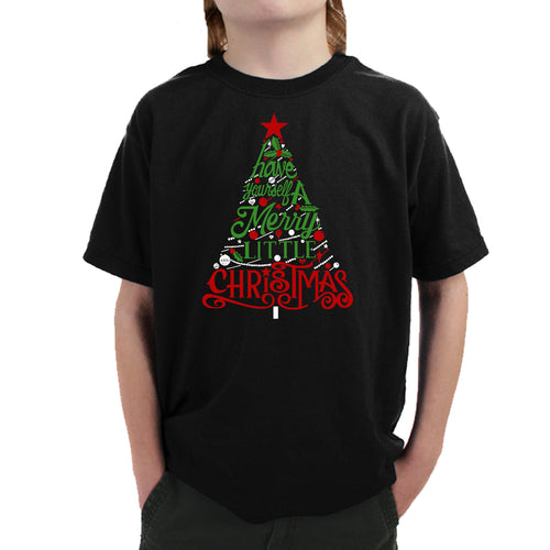 Have Yourself a Merry Little Christmas - Boy's Word Art T-Shirt