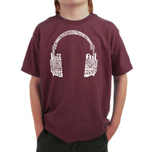 Load image into Gallery viewer, Mood Headphones - Boy's Word Art T-Shirt