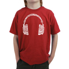 Load image into Gallery viewer, Mood Headphones - Boy's Word Art T-Shirt