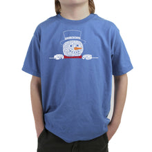Load image into Gallery viewer, Peeking Snowman - Boy's Word Art T-Shirt