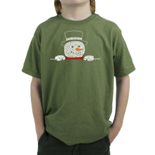 Load image into Gallery viewer, Peeking Snowman - Boy's Word Art T-Shirt