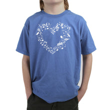 Load image into Gallery viewer, Sheet Music Heart - Boy's Word Art T-Shirt