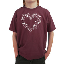 Load image into Gallery viewer, Sheet Music Heart - Boy's Word Art T-Shirt