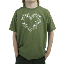 Load image into Gallery viewer, Sheet Music Heart - Boy's Word Art T-Shirt