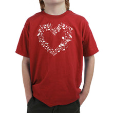 Load image into Gallery viewer, Sheet Music Heart - Boy's Word Art T-Shirt