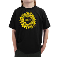 Load image into Gallery viewer, Sunflower Love - Boy's Word Art T-Shirt