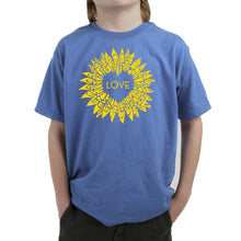 Load image into Gallery viewer, Sunflower Love - Boy's Word Art T-Shirt