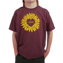 Load image into Gallery viewer, Sunflower Love - Boy's Word Art T-Shirt