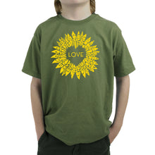 Load image into Gallery viewer, Sunflower Love - Boy's Word Art T-Shirt