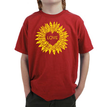 Load image into Gallery viewer, Sunflower Love - Boy's Word Art T-Shirt