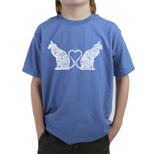 Load image into Gallery viewer, Cat Tail Hearts - Boy&#39;s Word Art T-Shirt