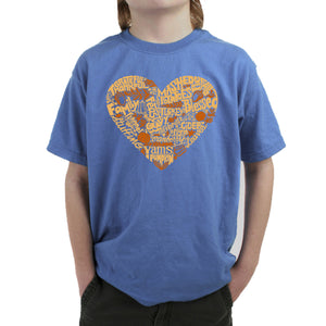 Thanksgiving Heart - Boy's Word Art T-Shirt