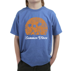 Summer Vibes - Boy's Word Art T-Shirt