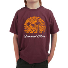 Load image into Gallery viewer, Summer Vibes - Boy&#39;s Word Art T-Shirt