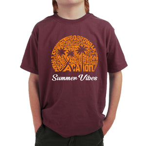 Summer Vibes - Boy's Word Art T-Shirt