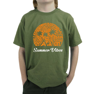 Summer Vibes - Boy's Word Art T-Shirt