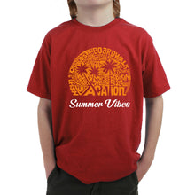 Load image into Gallery viewer, Summer Vibes - Boy&#39;s Word Art T-Shirt