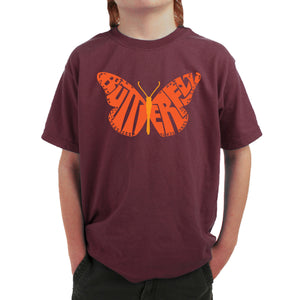 Butterfly - Boy's Word Art T-Shirt