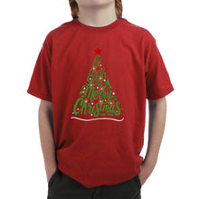 Load image into Gallery viewer, We Wish You A Merry Christmas - Boy's Word Art T-Shirt