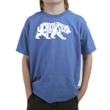 Load image into Gallery viewer, Yellowstone Bear - Boy's Word Art T-Shirt
