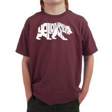 Load image into Gallery viewer, Yellowstone Bear - Boy's Word Art T-Shirt