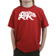 Load image into Gallery viewer, Yellowstone Bear - Boy's Word Art T-Shirt
