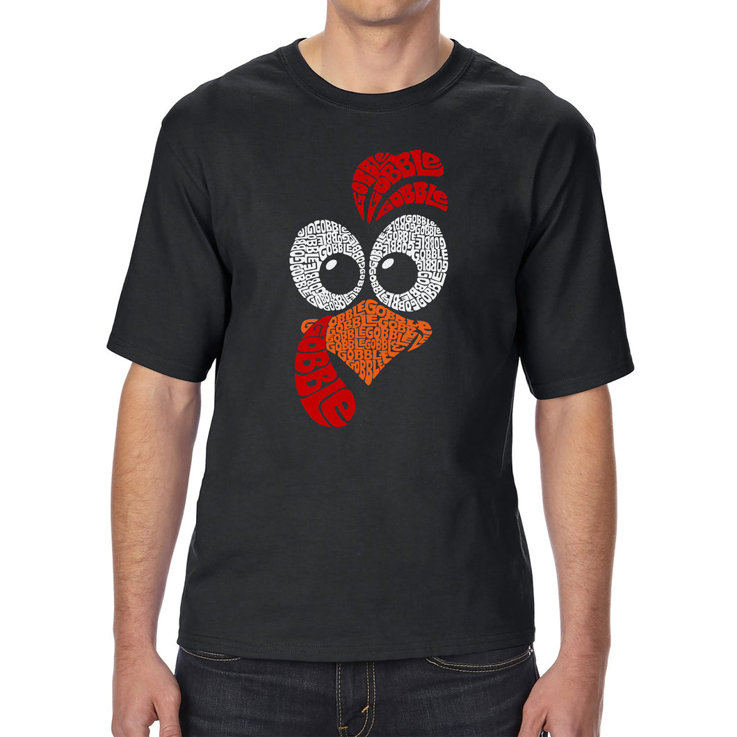 Turkey Face - Men's Tall and Long Word Art T-Shirt