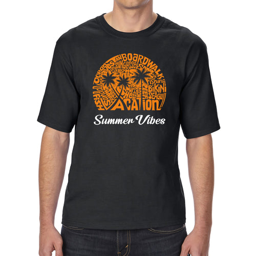 Summer Vibes - Men's Tall and Long Word Art T-Shirt