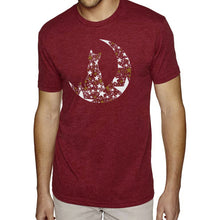 Load image into Gallery viewer, Cat Sitting On Moon - Men&#39;s Premium Blend Word Art T-Shirt