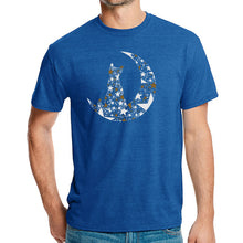 Load image into Gallery viewer, Cat Sitting On Moon - Men&#39;s Premium Blend Word Art T-Shirt
