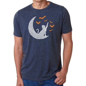 Halloween Cat Moon - Men's Premium Blend Word Art T-Shirt