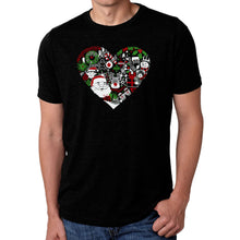 Load image into Gallery viewer, Christmas Themed Heart - Men's Premium Blend Word Art T-Shirt
