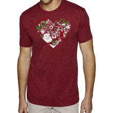 Load image into Gallery viewer, Christmas Themed Heart - Men's Premium Blend Word Art T-Shirt