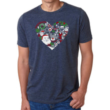 Load image into Gallery viewer, Christmas Themed Heart - Men's Premium Blend Word Art T-Shirt