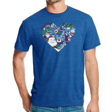 Load image into Gallery viewer, Christmas Themed Heart - Men's Premium Blend Word Art T-Shirt