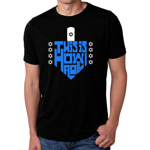 This is How I Roll Dreidel - Men's Premium Blend Word Art T-Shirt