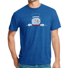 Load image into Gallery viewer, Peeking Snowman - Men's Premium Blend Word Art T-Shirt