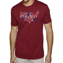 Load image into Gallery viewer, USA Fireworks - Men's Premium Blend Word Art T-Shirt
