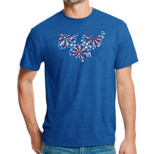 Load image into Gallery viewer, USA Fireworks - Men's Premium Blend Word Art T-Shirt