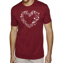 Load image into Gallery viewer, Sheet Music Heart - Men's Premium Blend Word Art T-Shirt