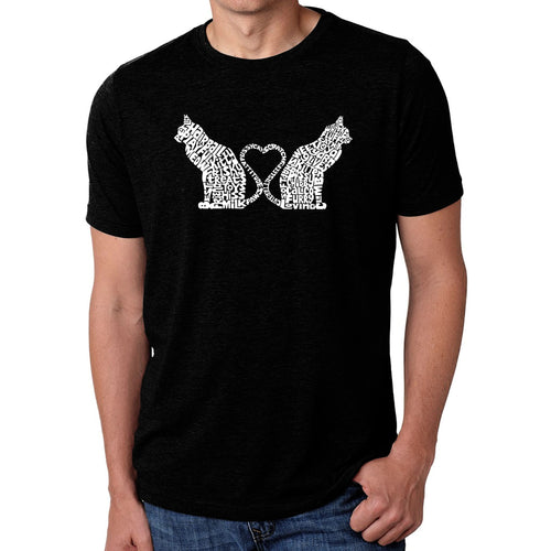 Cat Tail Hearts - Men's Premium Blend Word Art T-Shirt