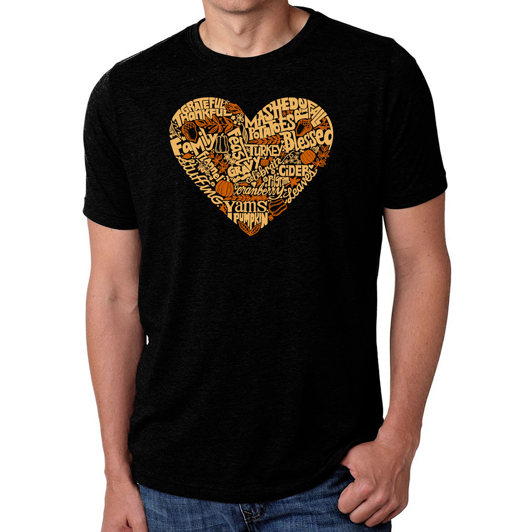 Thanksgiving Heart - Men's Premium Blend Word Art T-Shirt