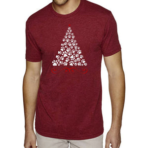 Paw Christmas Tree - Men's Premium Blend Word Art T-Shirt