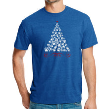 Load image into Gallery viewer, Paw Christmas Tree - Men&#39;s Premium Blend Word Art T-Shirt