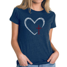 Load image into Gallery viewer, Blessed Heart - Women's Premium Blend Word Art T-Shirt