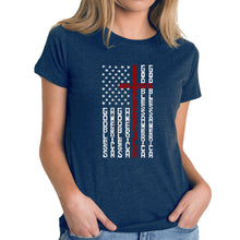 Load image into Gallery viewer, Cross Flag - Women's Premium Blend Word Art T-Shirt