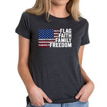Load image into Gallery viewer, Faith Flag - Women's Premium Blend Word Art T-Shirt
